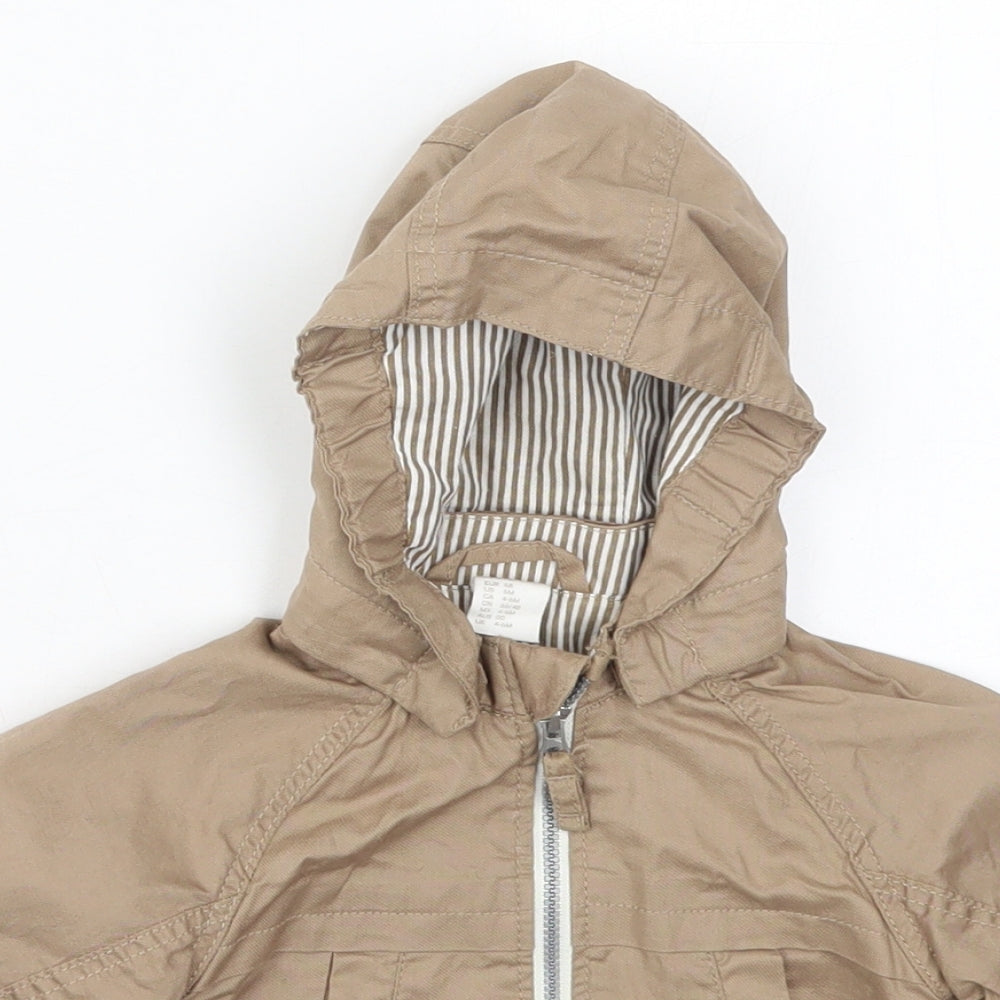 H&M Boys Beige   Basic Coat Coat Size 3-6 Months   Zip