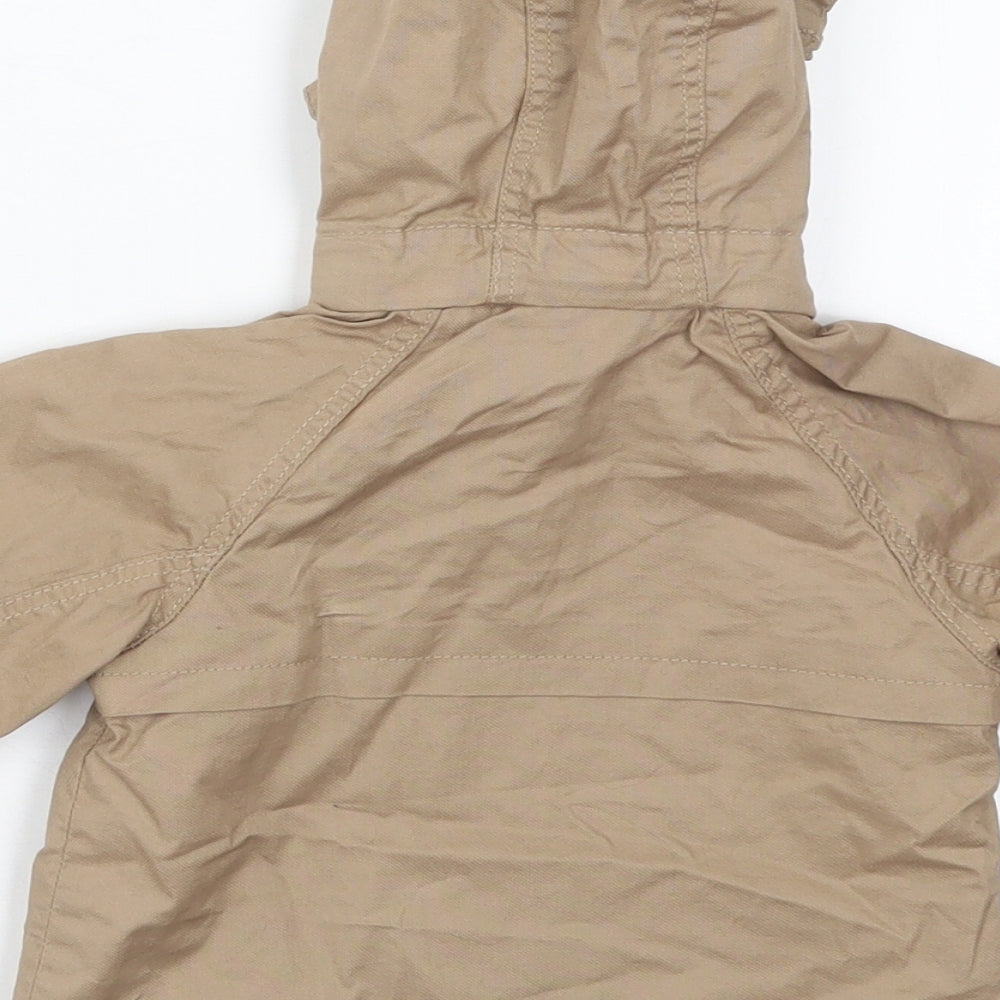 H&M Boys Beige   Basic Coat Coat Size 3-6 Months   Zip