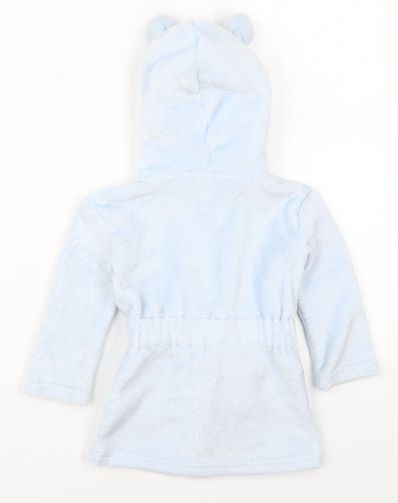 CBG Girls Blue Solid Polyester Kimono Robe Size 12-18 Months  Tie - Tatty Teddy