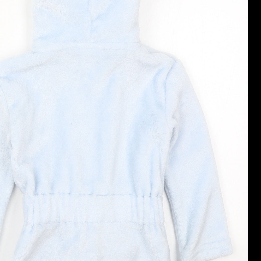 CBG Girls Blue Solid Polyester Kimono Robe Size 12-18 Months  Tie - Tatty Teddy
