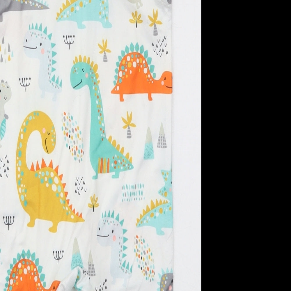 SheIn Boys White  Polyester Romper One-Piece Size 12 Months  Button - Dinosaurs