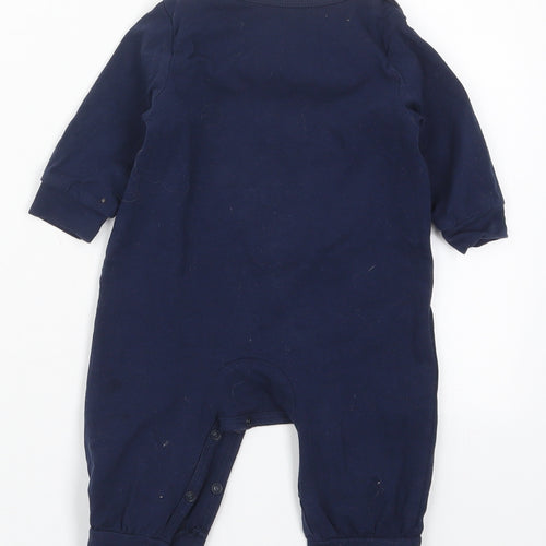 SheIn Boys Blue  Cotton Coverall One-Piece Size 3-6 Months  Button - Tiger