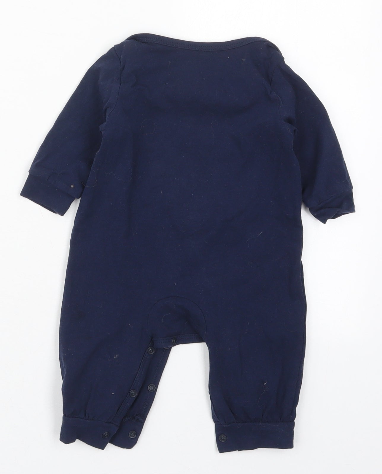 SheIn Boys Blue  Cotton Coverall One-Piece Size 3-6 Months  Button - Tiger