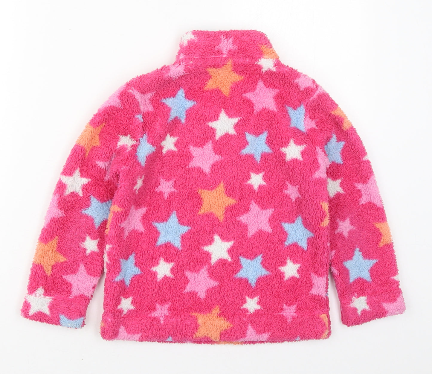 M&Co Girls Pink   Jacket  Size 5-6 Years  Zip - Stars