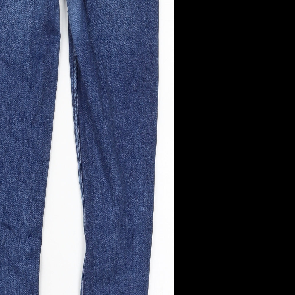 New Look Womens Blue  Cotton Skinny Jeans Size 16 L27 in Regular Button