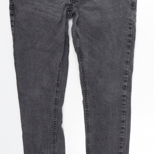 Brave Soul Mens Grey  Cotton Skinny Jeans Size 32 L28 in Regular Button