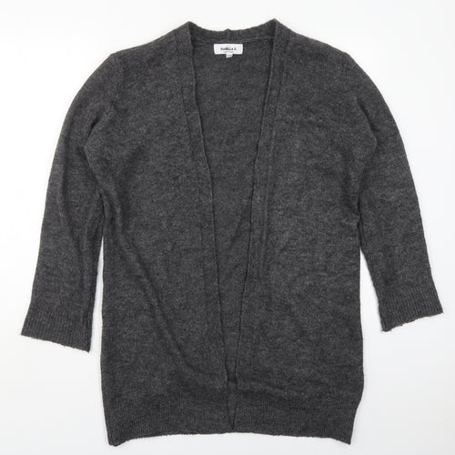 Isabella D Womens Grey V-Neck  Acrylic Cardigan Jumper Size S
