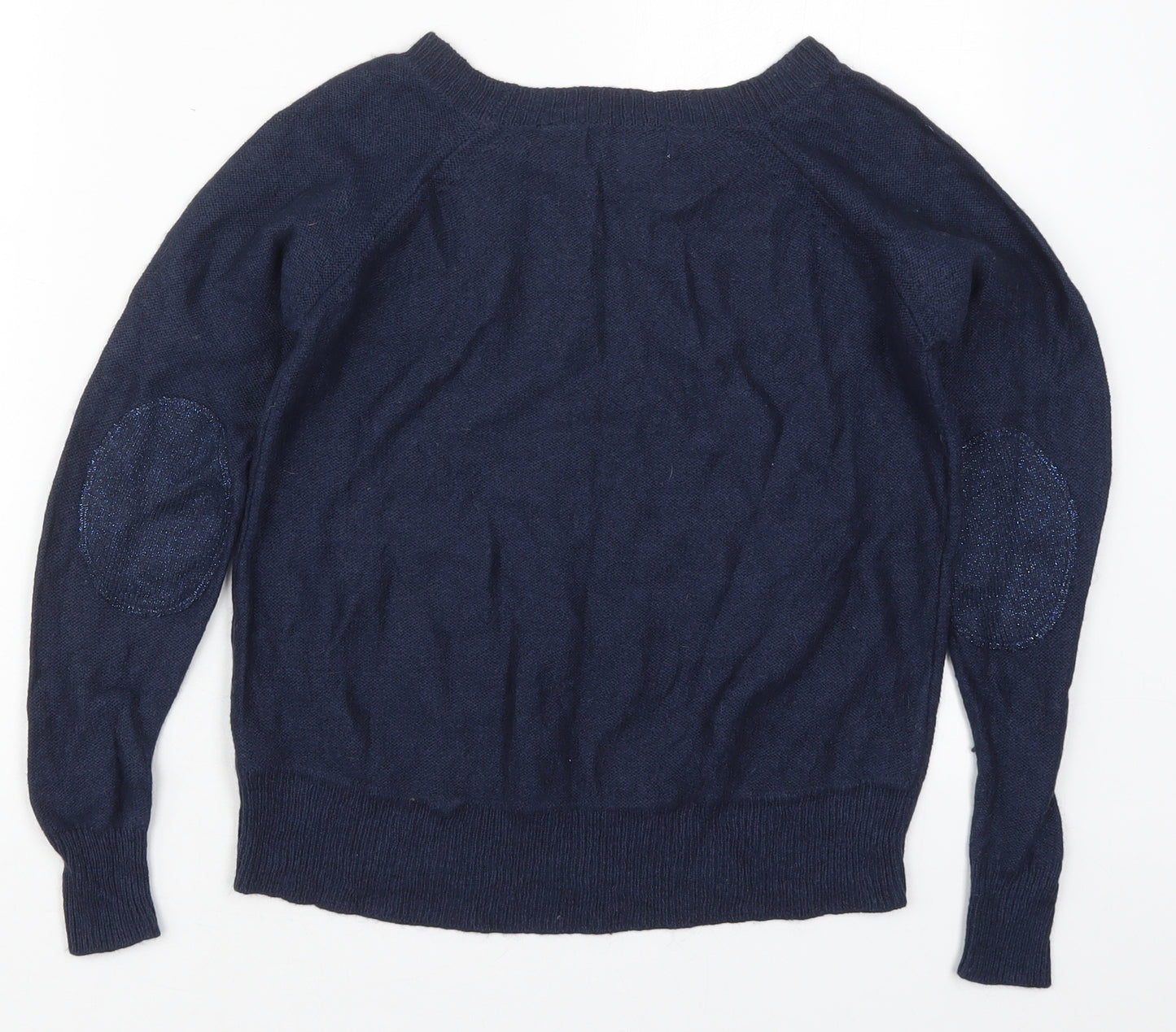 NEXT Womens Blue Boat Neck  Viscose Pullover Jumper Size 8