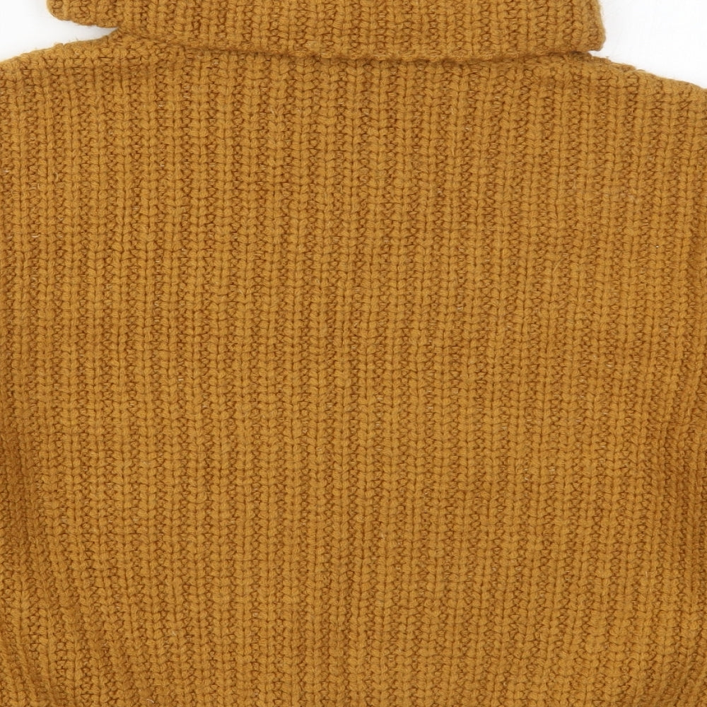 Topshop Womens Brown Roll Neck  Acrylic Pullover Jumper Size S