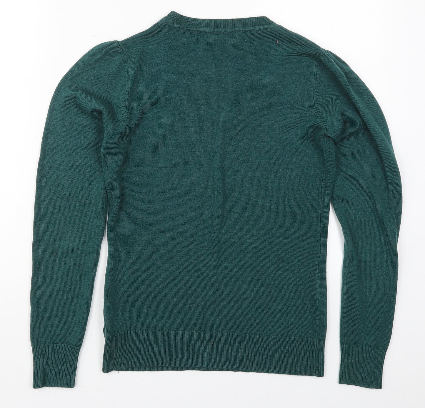 F&F Womens Green Round Neck  Acrylic Pullover Jumper Size 6
