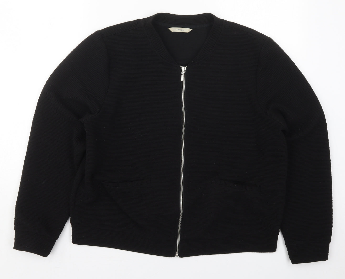 George Womens Black  Polyester Full Zip Sweatshirt Size 18  Zip