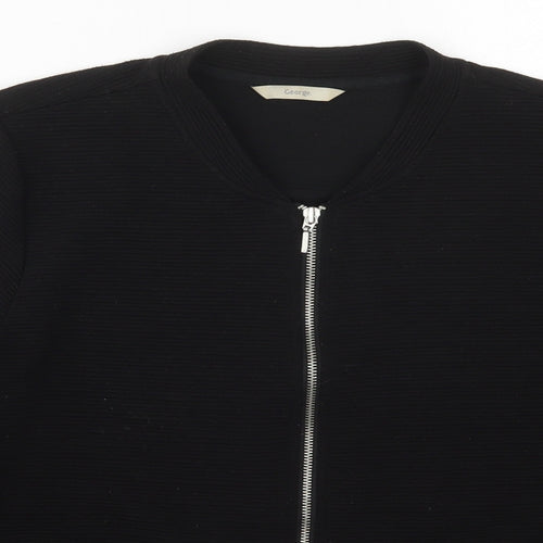 George Womens Black  Polyester Full Zip Sweatshirt Size 18  Zip