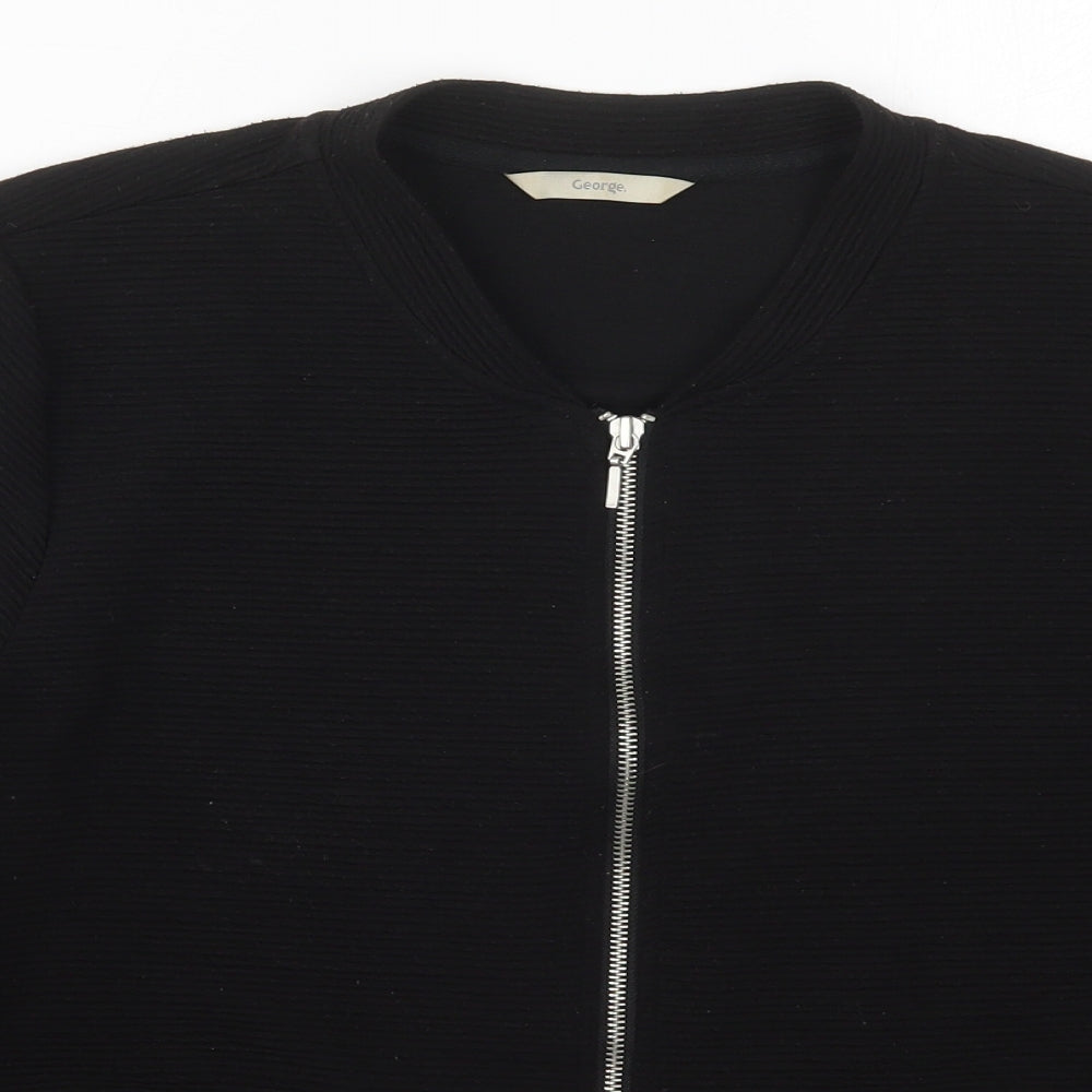 George Womens Black  Polyester Full Zip Sweatshirt Size 18  Zip