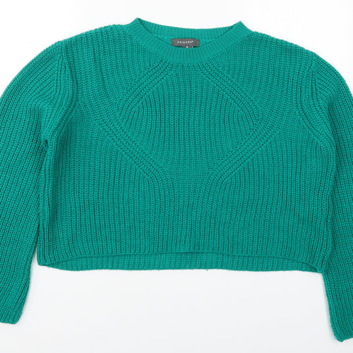 Primark Womens Green Round Neck  Acrylic Pullover Jumper Size 10