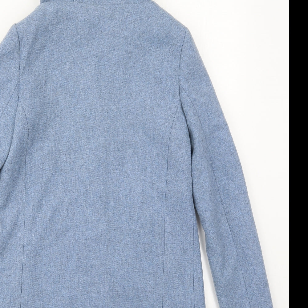 Zara Womens Blue   Pea Coat Coat Size XS  Button