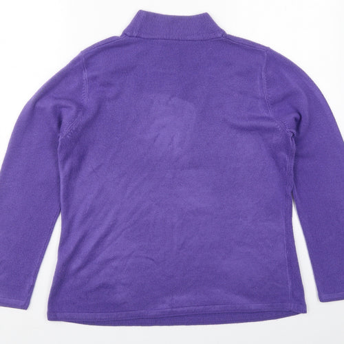 Preworn Womens Purple Crew Neck  Acrylic Pullover Jumper Size M