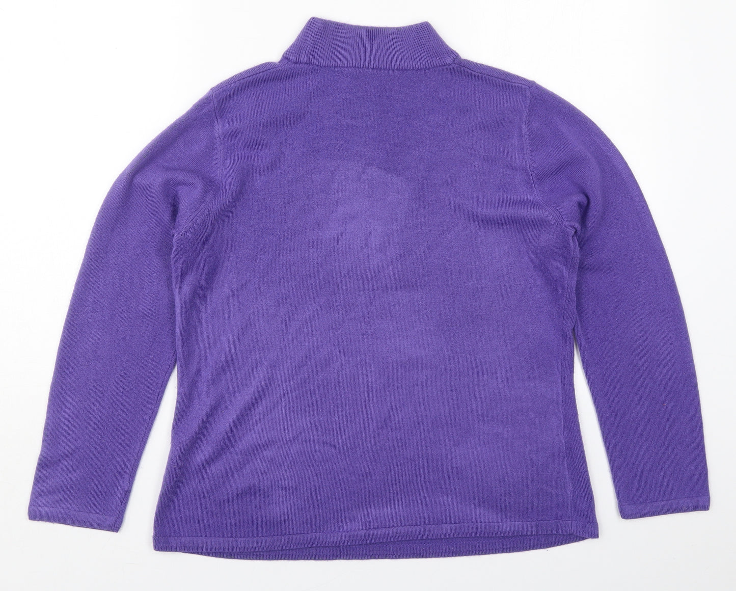 Preworn Womens Purple Crew Neck  Acrylic Pullover Jumper Size M