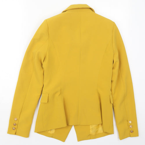 Attentif Womens Yellow  Polyester Jacket Suit Jacket Size 10