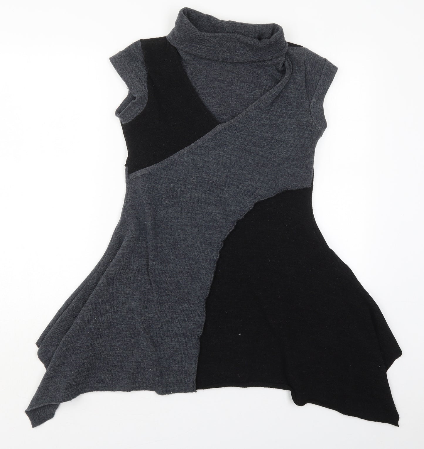 Graffic Womens Grey Scoop Neck  Polyester Pullover Jumper Size M