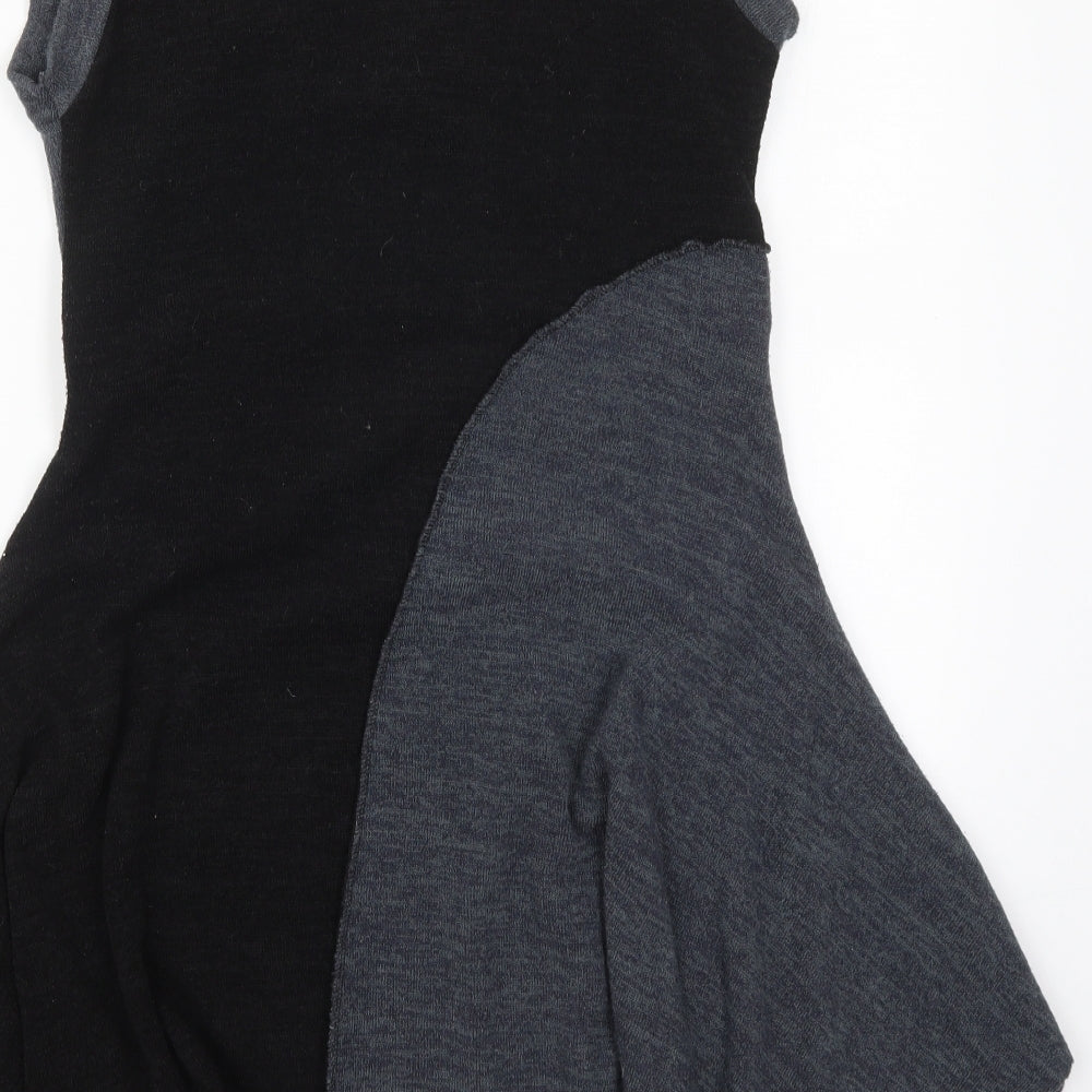 Graffic Womens Grey Scoop Neck  Polyester Pullover Jumper Size M