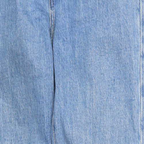 Levi's Womens Blue  Cotton Straight Jeans Size 27 in L29 in Regular Button - Distressed Hem