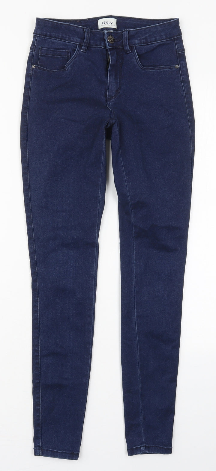 Only Womens Blue Cotton Skinny Jeans Size S L30 in Regular Button