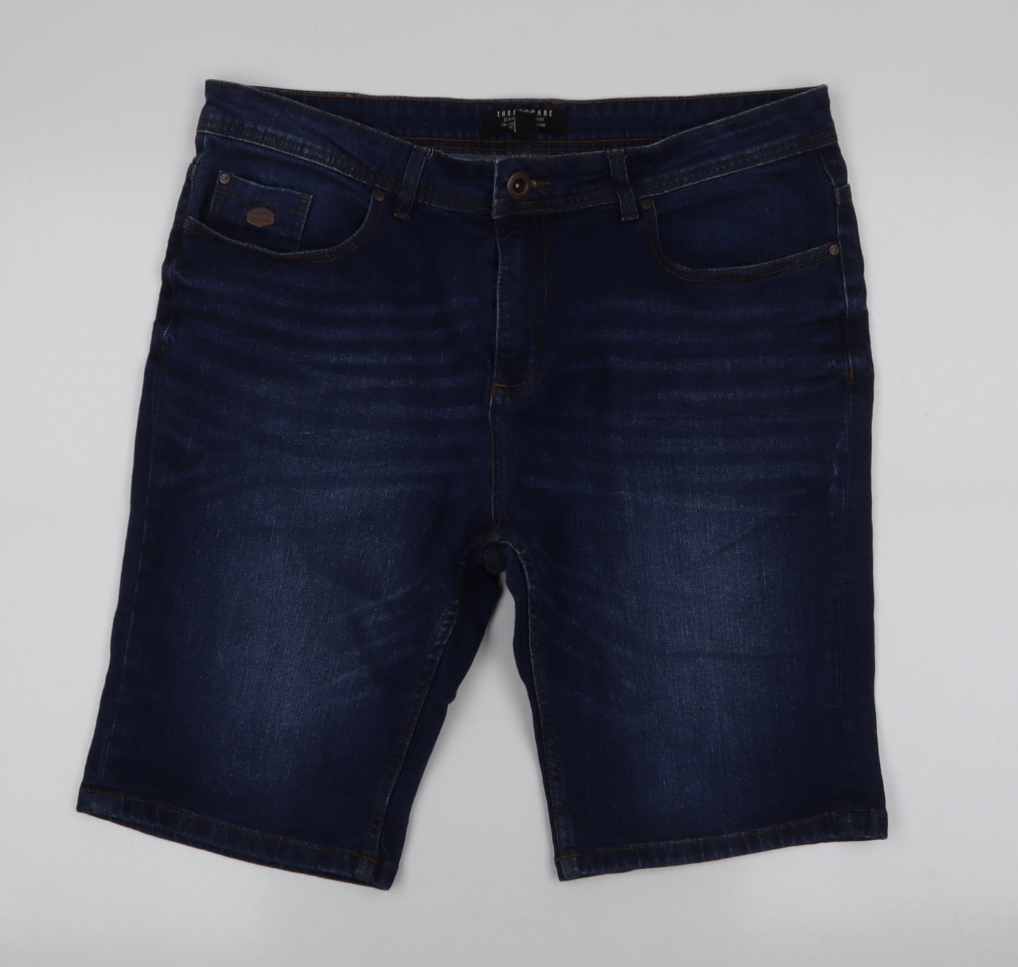 Threadable Mens Blue  Cotton Bermuda Shorts Size 34 in L11 in Regular Zip