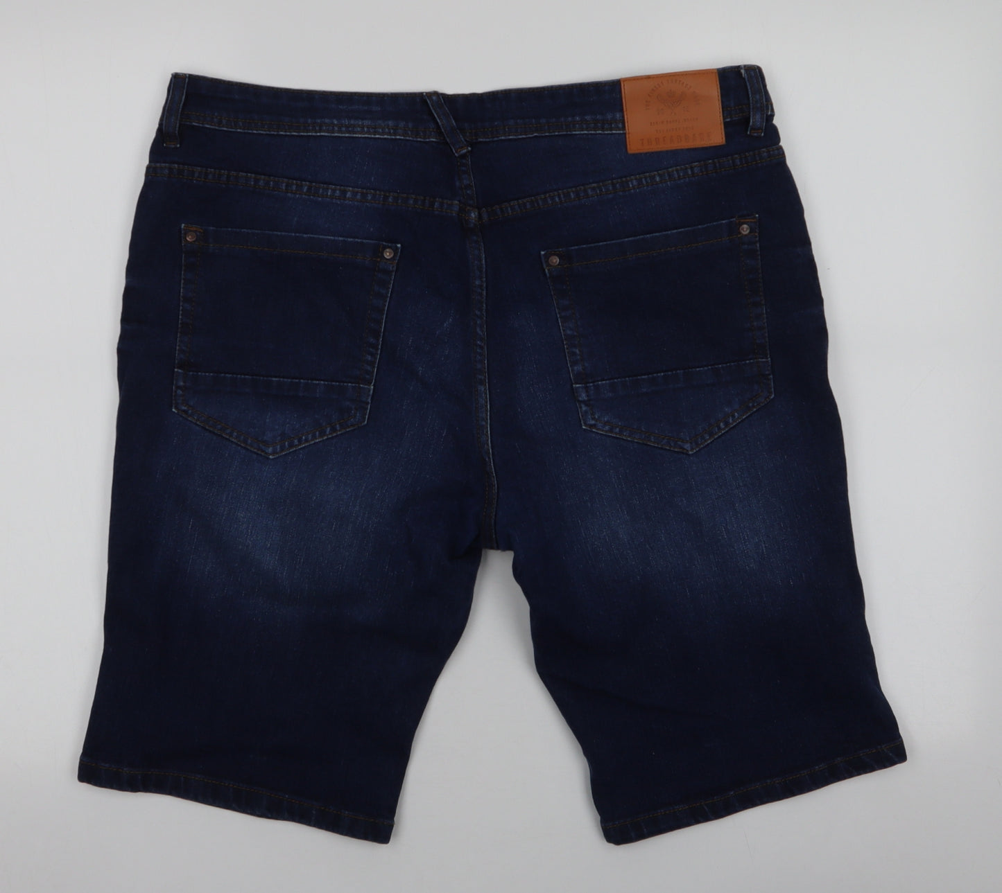 Threadable Mens Blue  Cotton Bermuda Shorts Size 34 in L11 in Regular Zip