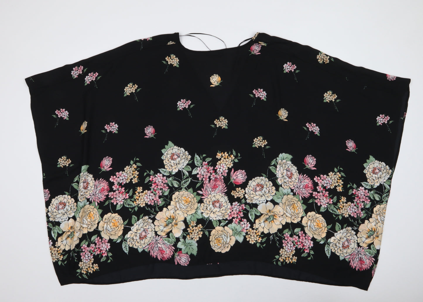 Evans Womens Multicoloured Floral Polyester Basic Blouse Size 26 Round Neck