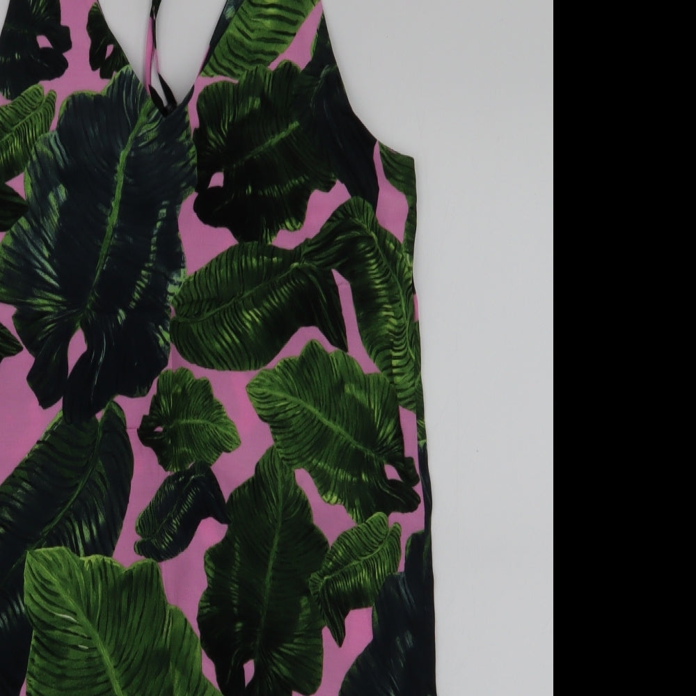 Topshop Womens Multicoloured Floral Viscose A-Line  Size 10  V-Neck Pullover