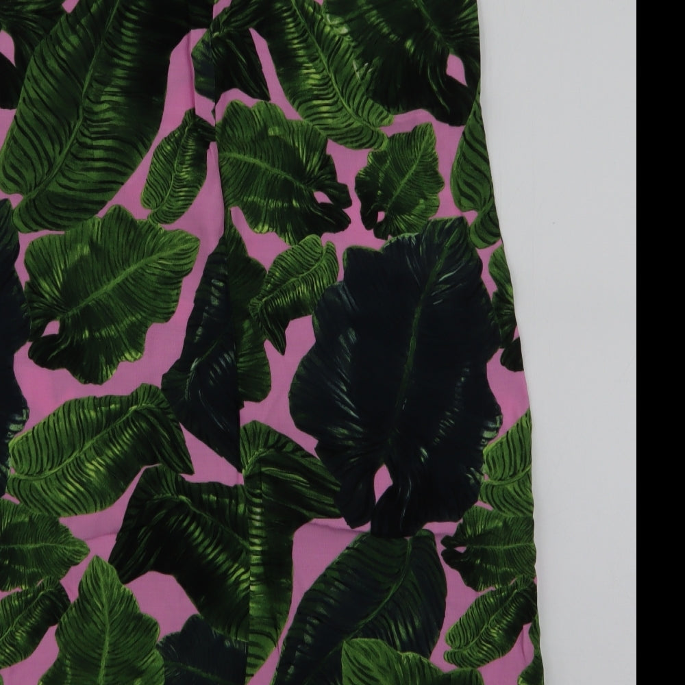 Topshop Womens Multicoloured Floral Viscose A-Line  Size 10  V-Neck Pullover