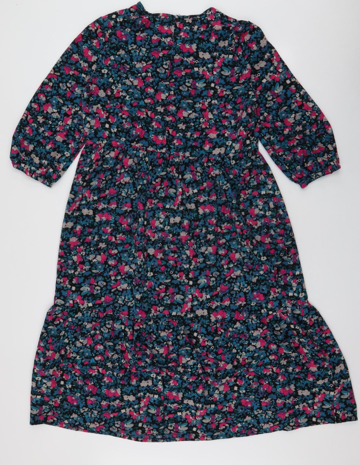 New Look Womens Multicoloured Floral Polyester Trapeze & Swing  Size 12  Round Neck Pullover