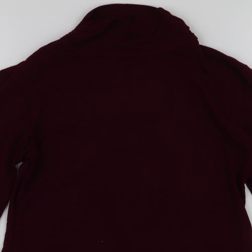 New Look Womens Red  Viscose Jersey T-Shirt Size 12 High Neck