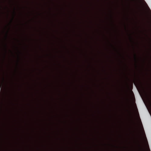 New Look Womens Red  Viscose Jersey T-Shirt Size 12 High Neck