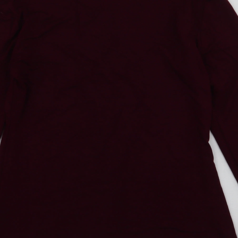 New Look Womens Red  Viscose Jersey T-Shirt Size 12 High Neck