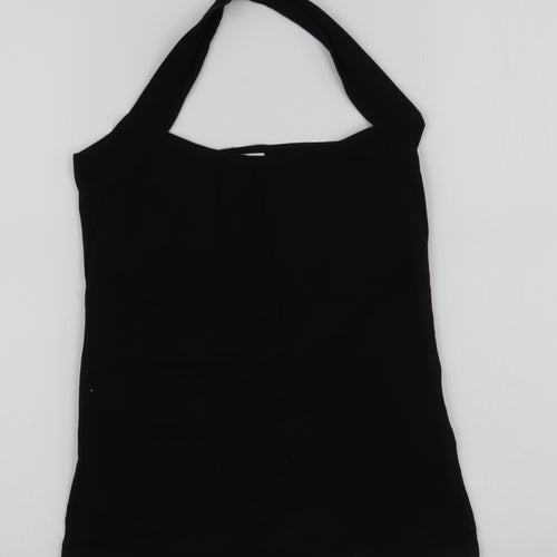 Aokaisha Womens Black  Polyester Jersey Tank Size XL Halter