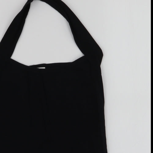 Aokaisha Womens Black  Polyester Jersey Tank Size XL Halter