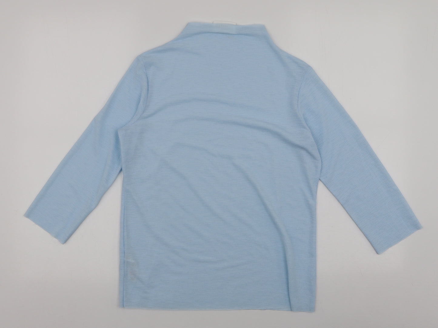 Savida Womens Blue  Polyester Basic Blouse Size 10 High Neck