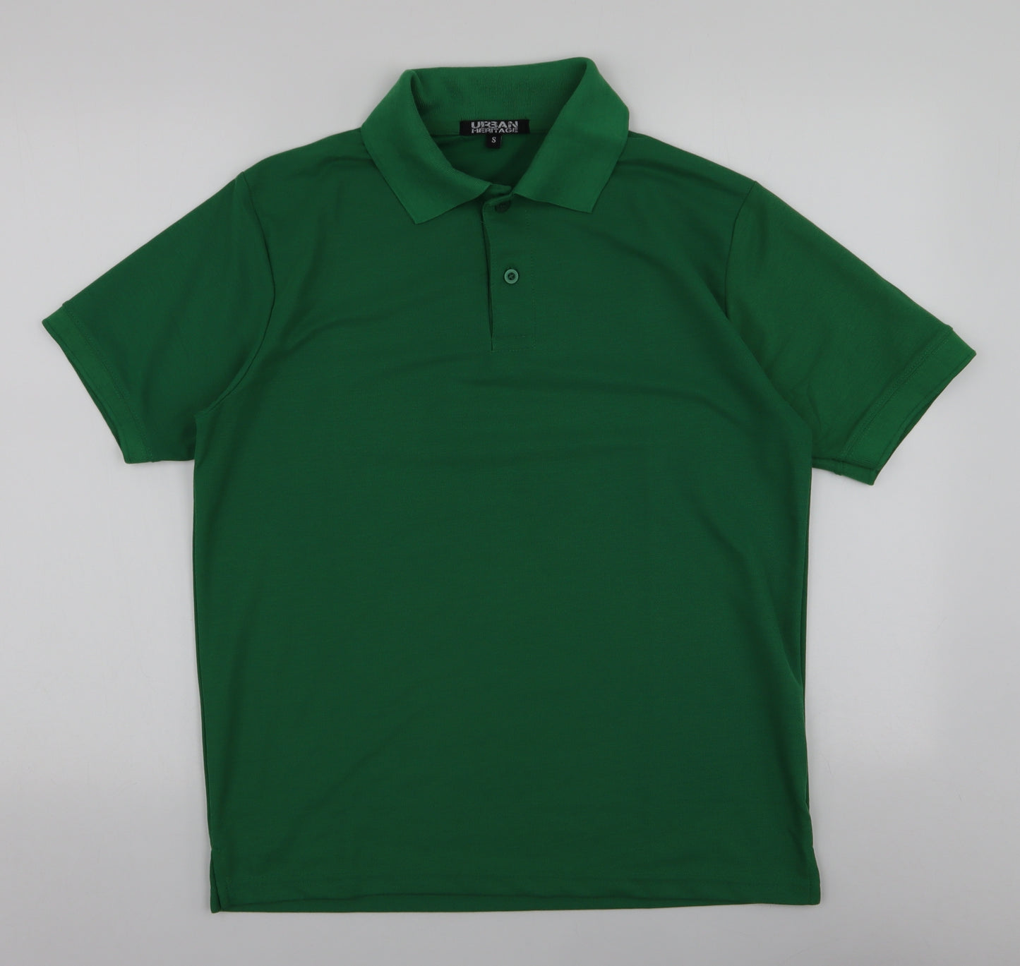 Urban Heritage Mens Green  Polyester  Polo Size S Collared Button