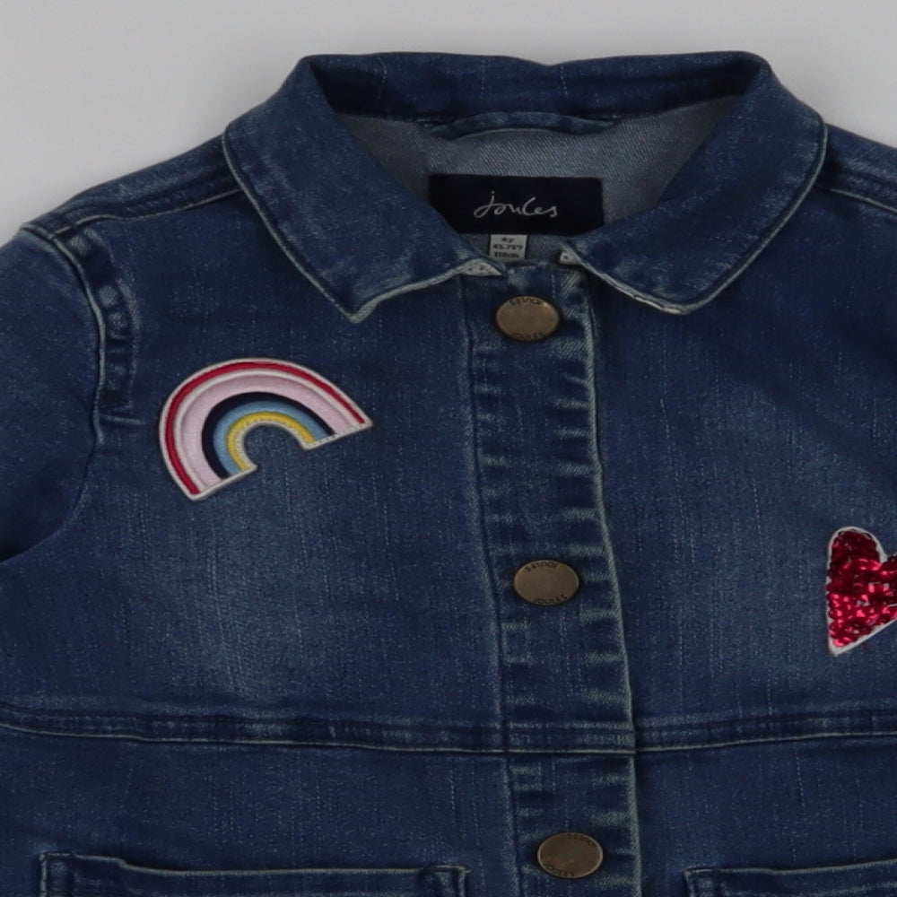 Joules Girls Blue   Jacket  Size 6 Years  Button