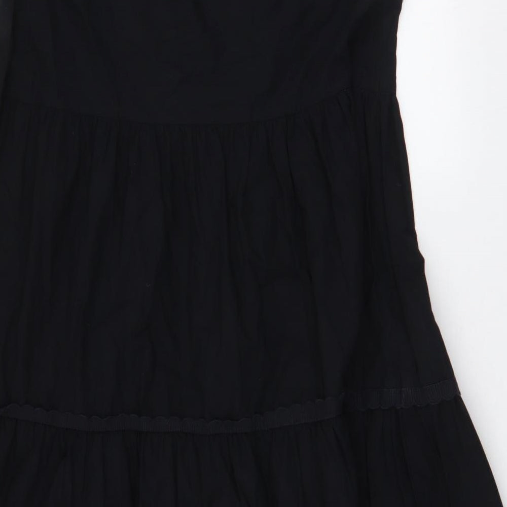 F&F Womens Black  100% Cotton Trapeze & Swing  Size 14  V-Neck Pullover