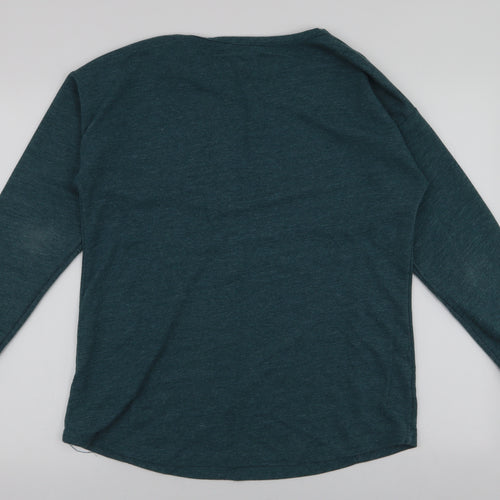 South  Womens Green Round Neck  Polyester Pullover Jumper Size 14