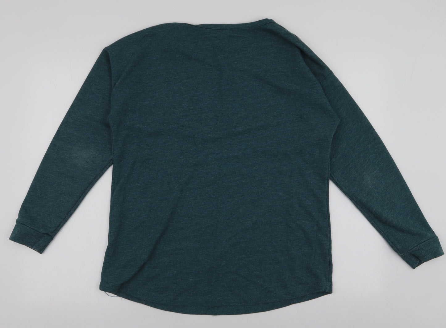 South  Womens Green Round Neck  Polyester Pullover Jumper Size 14