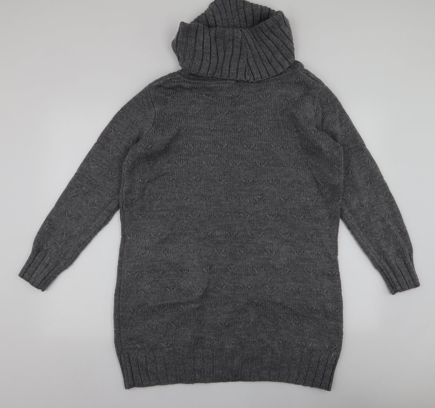 George Womens Grey Roll Neck  Acrylic Pullover Jumper Size 14