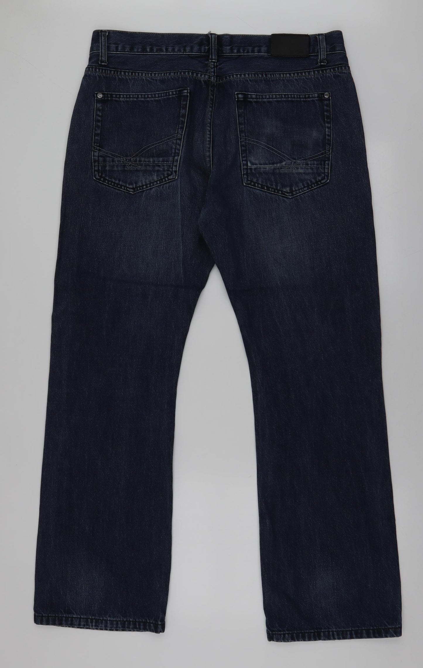 Firetrap Mens Blue  Polyester Straight Jeans Size 34 in L31 in Regular Zip