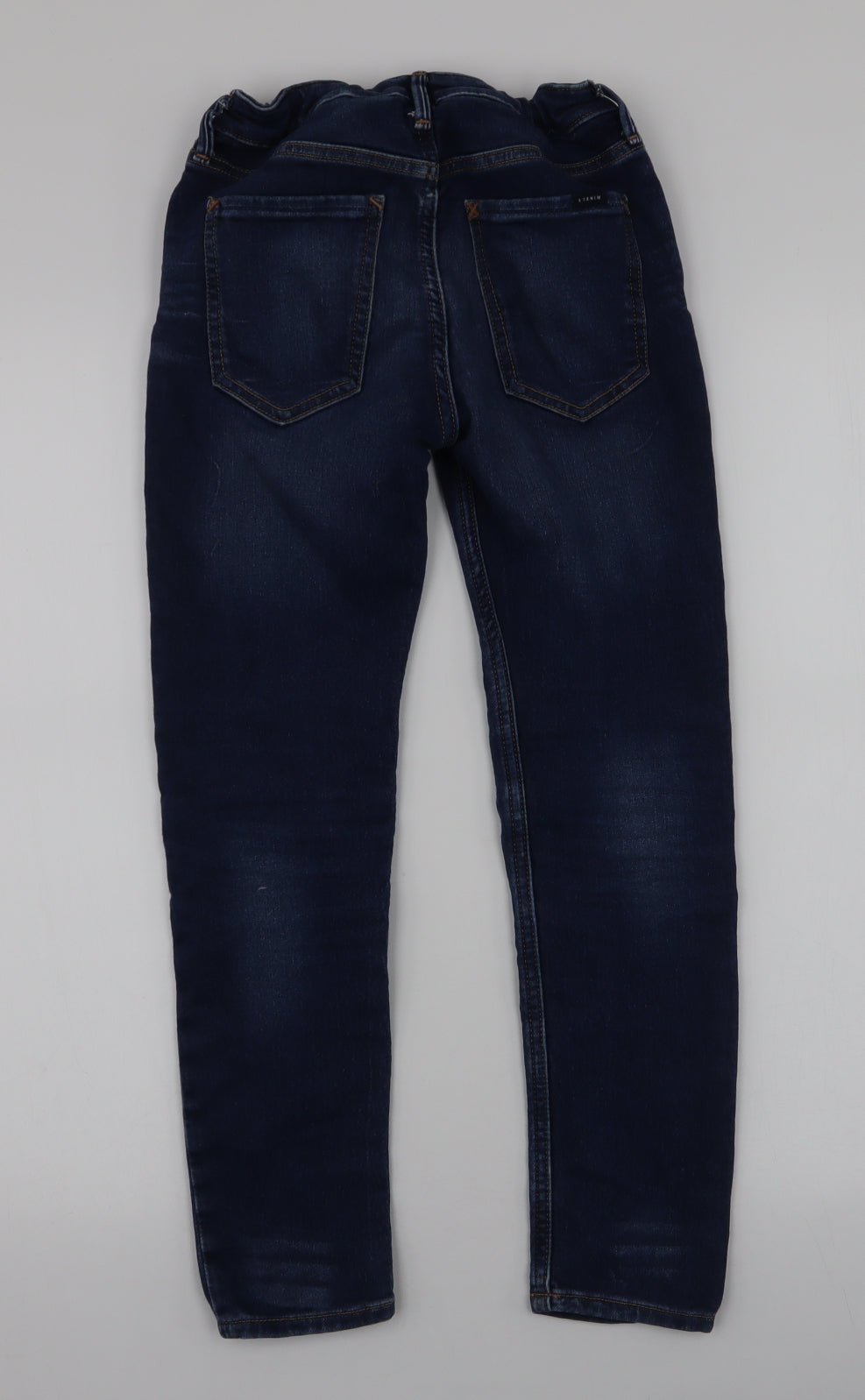 H&M Boys Blue  Cotton Skinny Jeans Size 8-9 Years  Slim Zip