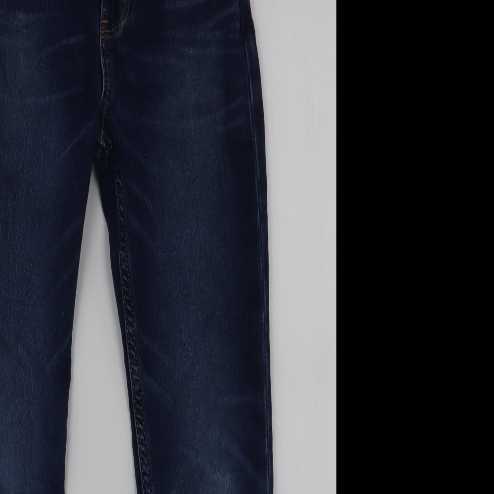 H&M Boys Blue  Cotton Skinny Jeans Size 8-9 Years  Slim Zip