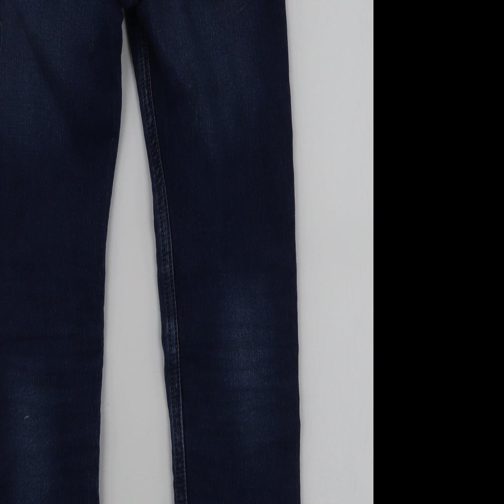 H&M Boys Blue  Cotton Skinny Jeans Size 8-9 Years  Slim Zip