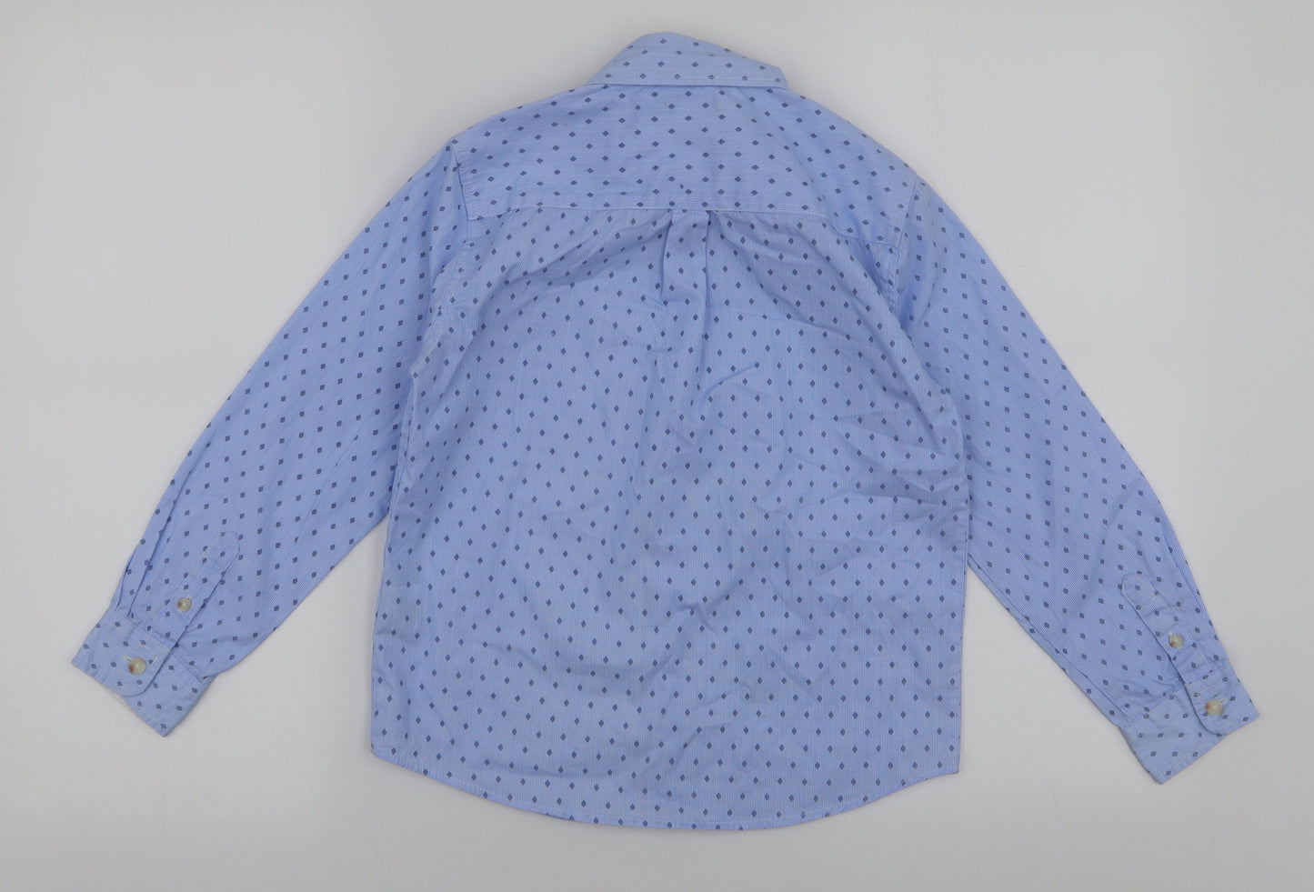 Sfera Boys Blue Geometric 100% Cotton Basic Button-Up Size 7-8 Years Collared Button