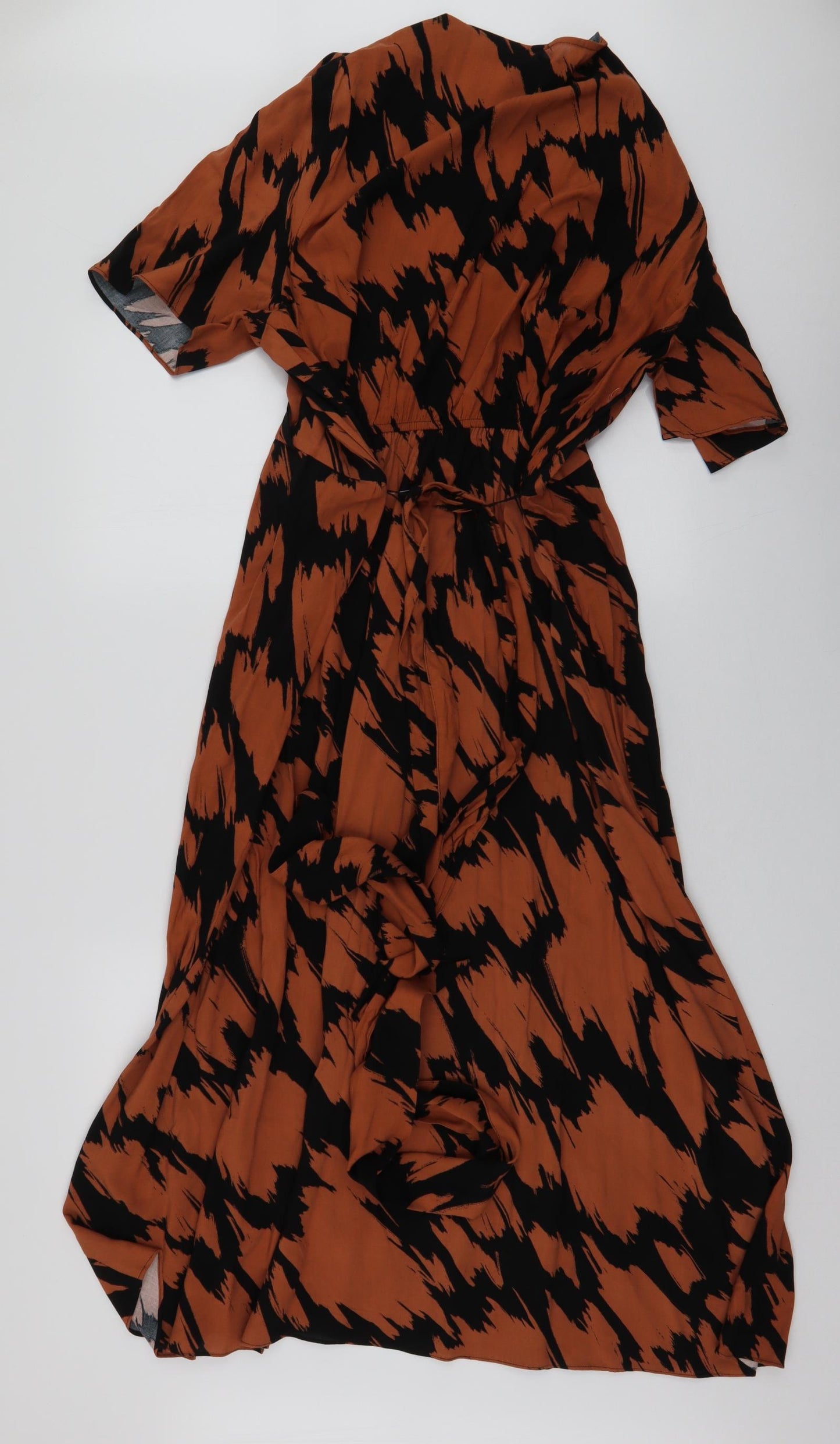 George Womens Brown Animal Print Viscose A-Line  Size 20  V-Neck Pullover